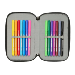 Plumier escolar safta triple cremallera 37 piezas avengers 195x125x55 mm