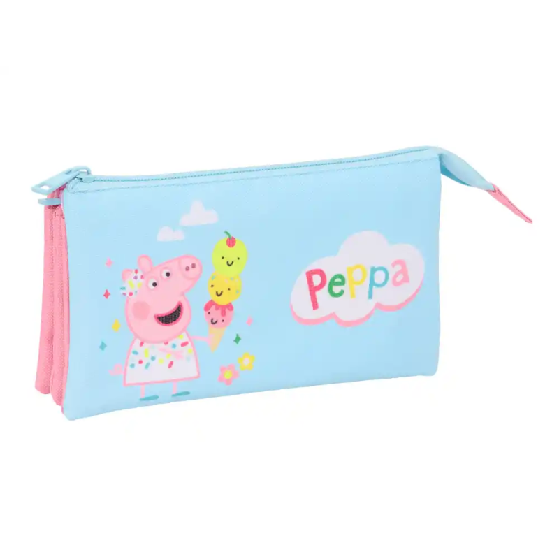 Bolso escolar portatodo safta triple peppa pig 120x220x30 mm