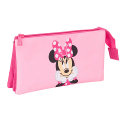 Bolso escolar portatodo safta triple minnie mouse 120x220x30 mm