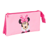 Bolso escolar portatodo safta triple minnie mouse 120x220x30 mm
