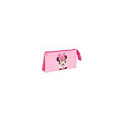 Bolso escolar portatodo safta triple minnie mouse 120x220x30 mm