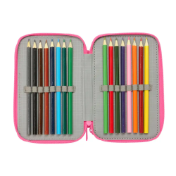 Plumier escolar safta triple 37 piezas princesas 195x125x55 mm