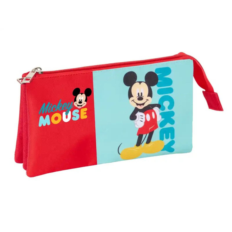 Bolso escolar portatodo safta triple mickey mouse 120x220x30 mm