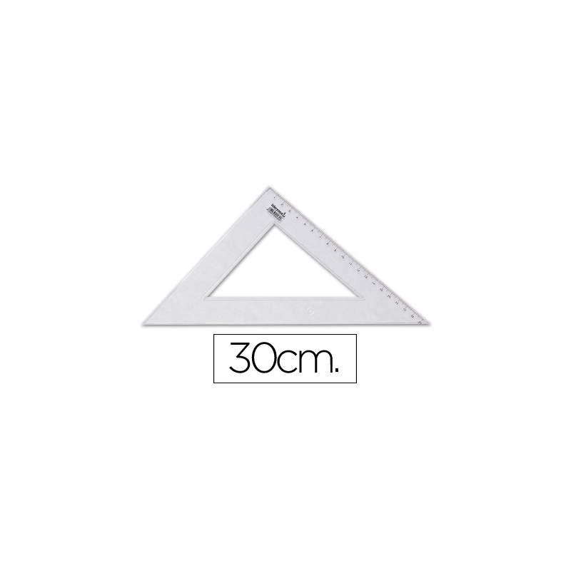 Escuadra liderpapel 30 cm plastico cristal
