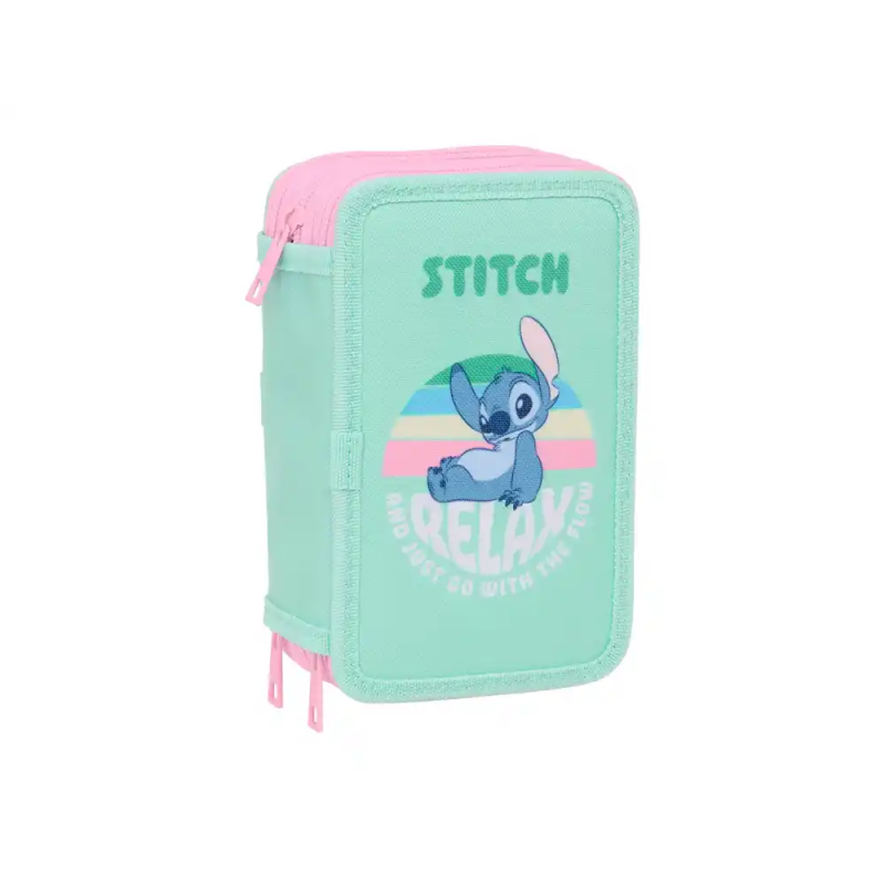 Plumier escolar safta triple 37 piezas stitch 195x125x55 mm