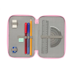 Plumier escolar safta triple 37 piezas stitch 195x125x55 mm