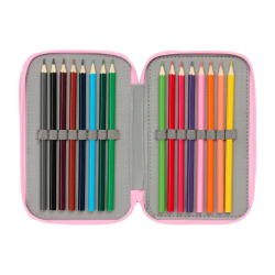 Plumier escolar safta triple 37 piezas stitch 195x125x55 mm