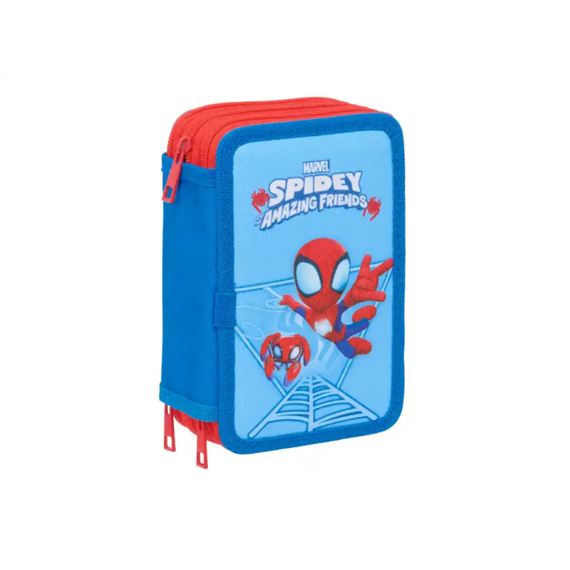 Plumier escolar safta triple 37 piezas spidey 195x125x55 mm