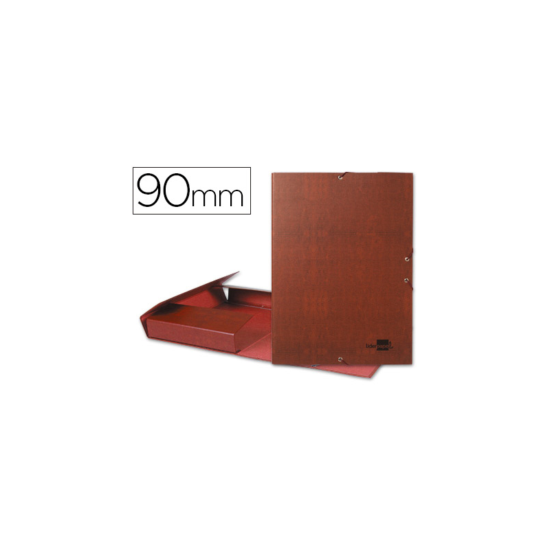 Carpeta proyectos liderpapel folio lomo 90mm carton forrado cuero