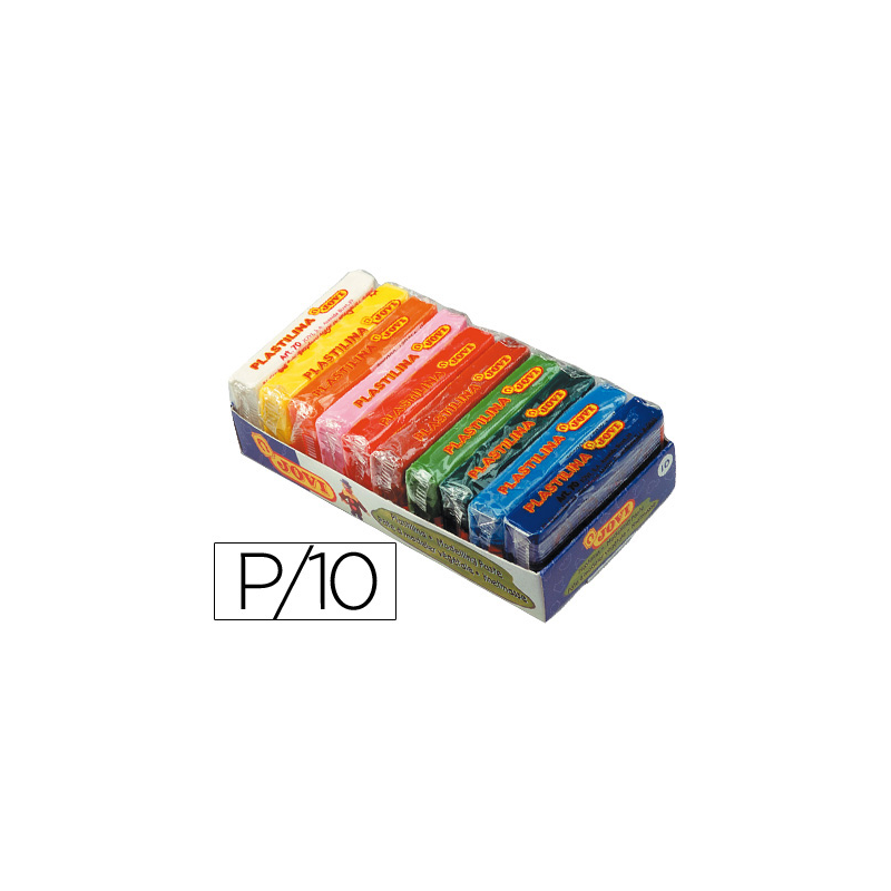 Plastilina jovi 70 tamaño pequeño bandeja de 10 unidades colores surtidos