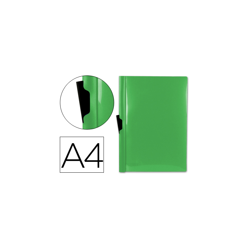 Carpeta liderpapel dossier pinza lateral 45323 polipropileno din a4 verde 60 hojas pinza deslizante