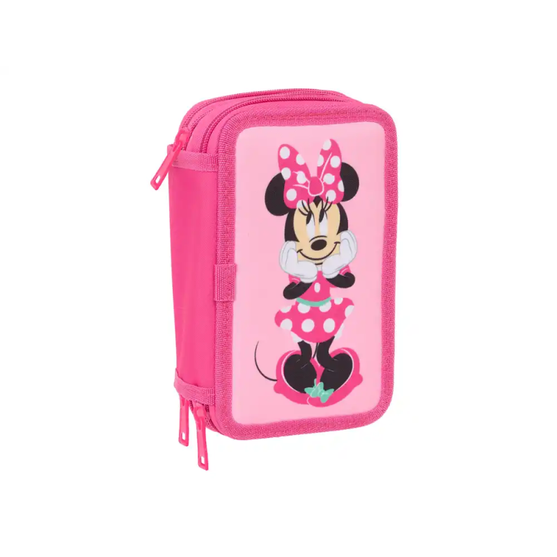 Plumier escolar safta triple 37 piezas minnie mouse 195x125x55 mm