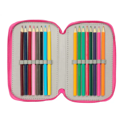 Plumier escolar safta triple 37 piezas minnie mouse 195x125x55 mm