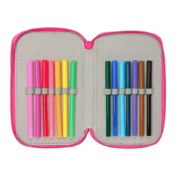 Plumier escolar safta triple 37 piezas minnie mouse 195x125x55 mm