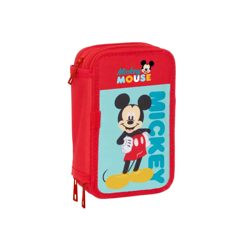 Plumier escolar safta triple 37 piezas mickey mouse 195x125x55 mm