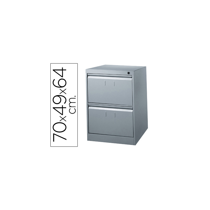 Fichero cajones de suelo metalico de 2 cajones 70cm alto,64cm prof,49cm anchocolor gris n.75