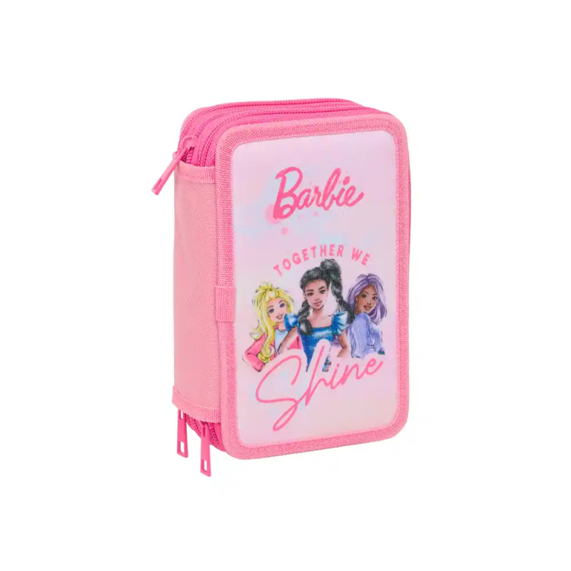 Plumier escolar safta triple 37 piezas barbie 195x125x55 mm