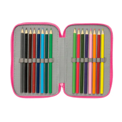 Plumier escolar safta triple 37 piezas barbie 195x125x55 mm