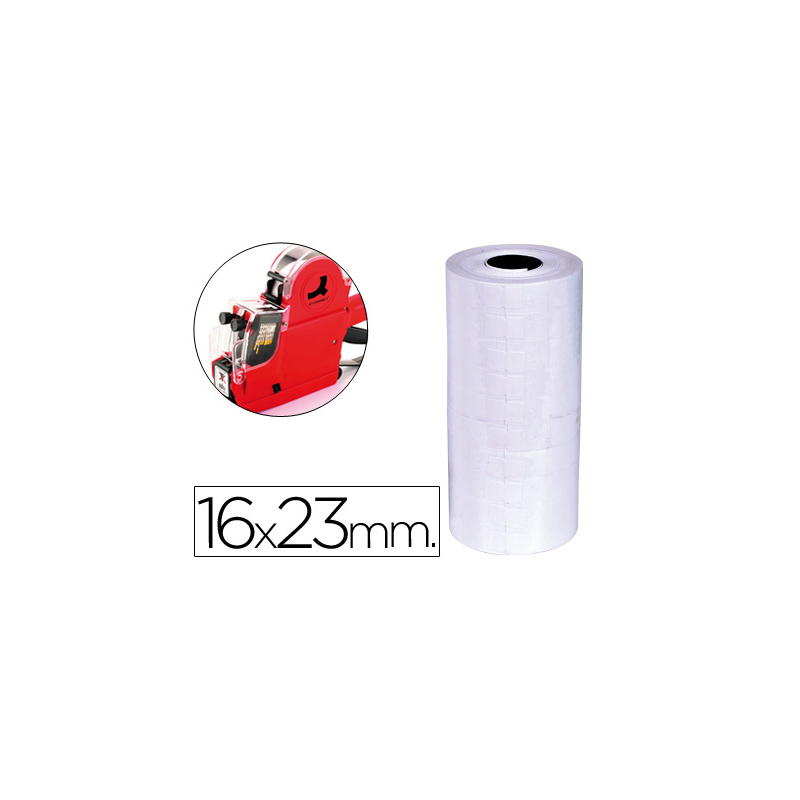 Etiquetas q-connect blanca 16x23 mm lisa rollo 700 etiquetas para etiquetadora q-connect kf00711