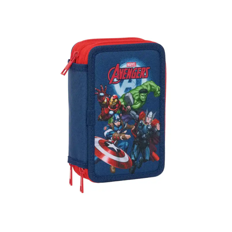 Plumier escolar safta triple 37 piezas avengers 195x125x55 mm