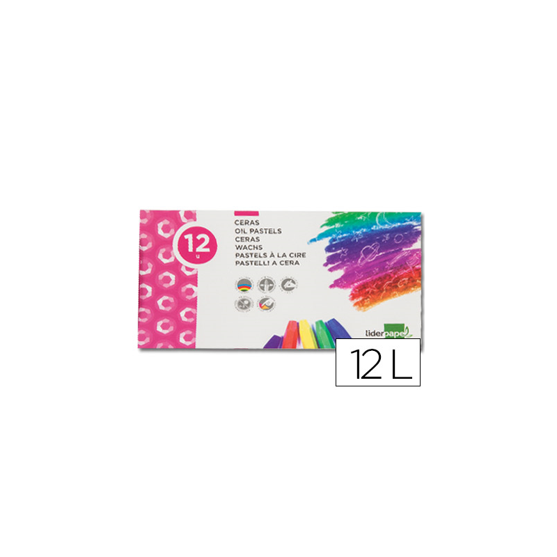 Lapices cera semi blanda lider papel caja de 12 unidades colores surtidos