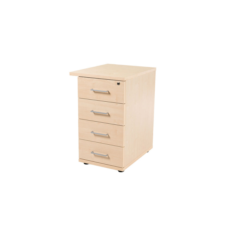 Cajonera rocada con 4 cajones serie store 60x47x74 cm acabado haya/haya
