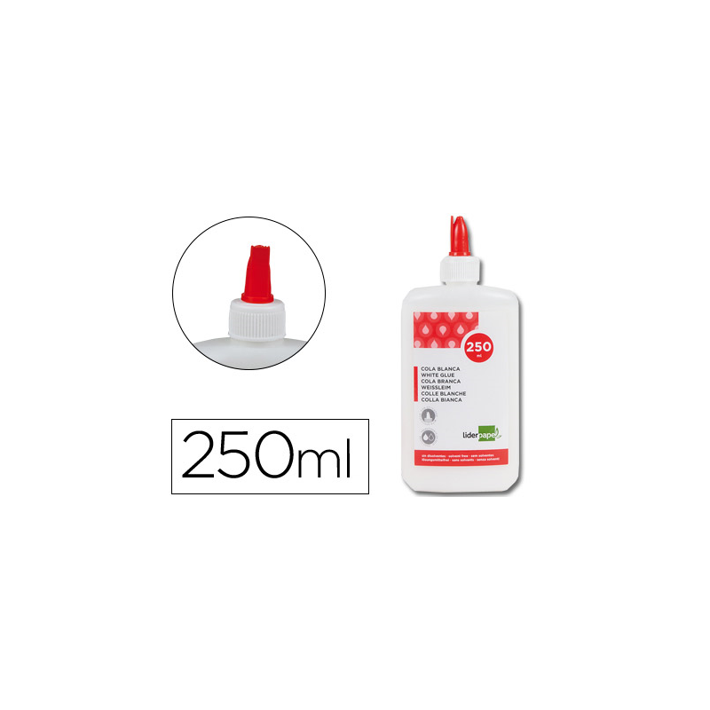 Pegamento cola blanca lavable liderpapel bote de 250 ml