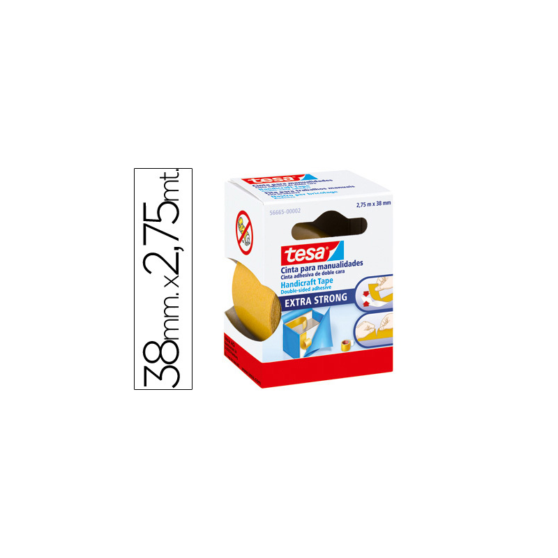 Cinta doble cara tesa film manualidades 2,75 mt x 38 mm