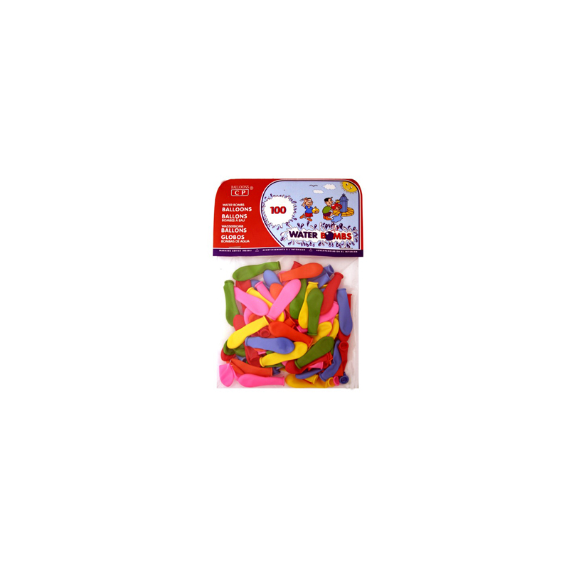 Globo 100% latex biodegradable de agua bolsa de 100 unidades colores surtidos