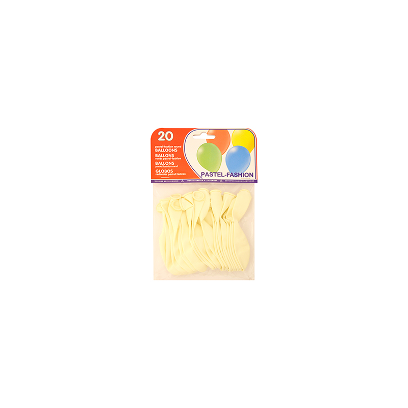 Globo 100% latex biodegradable blanco bolsa de 20 unidades