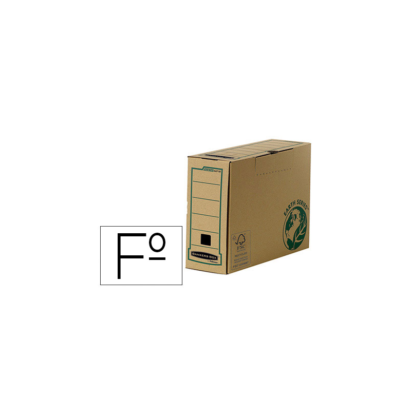 Caja archivo definitivo fellowes folio carton reciclado lomo 100 mm