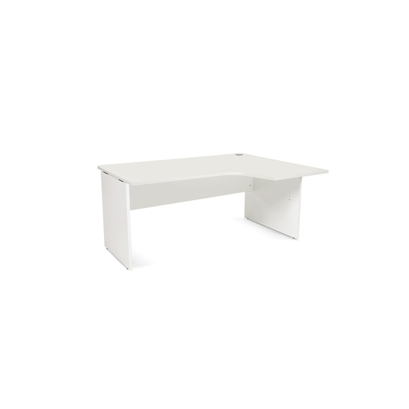 Mesa rocada serie work 160x110x76 cm derecha acabado aw04 blanco/blanco