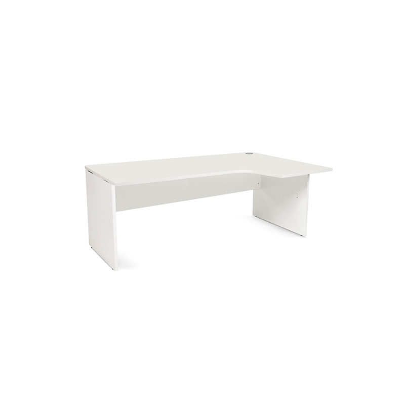 Mesa rocada serie work 180x110x76 cm derecha acabado aw04 blanco/blanco