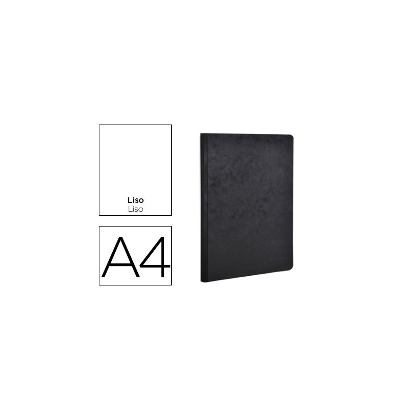 Libreta age-bag tapa cartulina lomo cosido liso 96 hojas color negro 210x297 mm