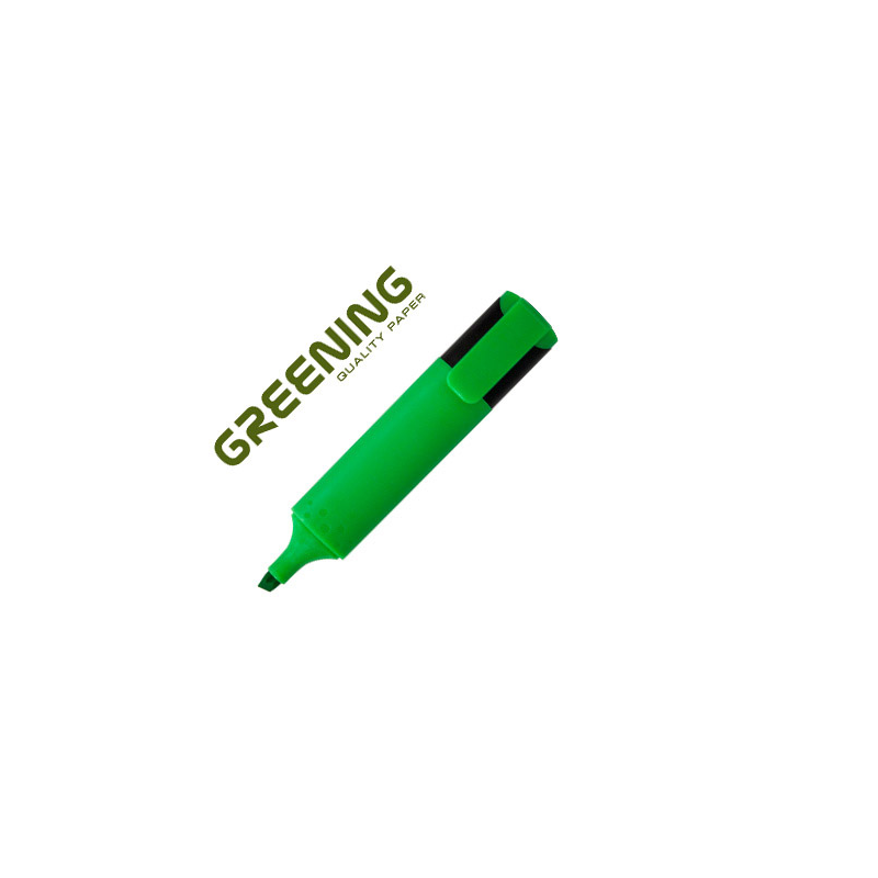Rotulador greening fluorescente punta biselada verde