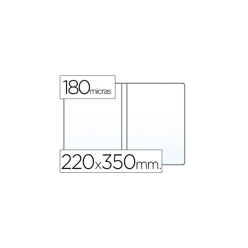 Funda portadocumento cuarto doble 180 micras pvc transparente 220x350mm