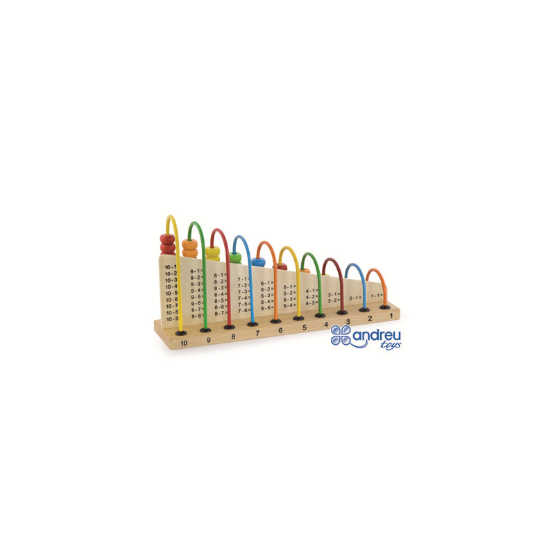Juego andreutoys abacus madera para sumar y restar 29x14,5x7,5 cm