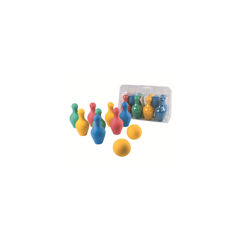 Juego de bolos amaya en foam 8 piezas y 2 pelotas longitud 18 cm