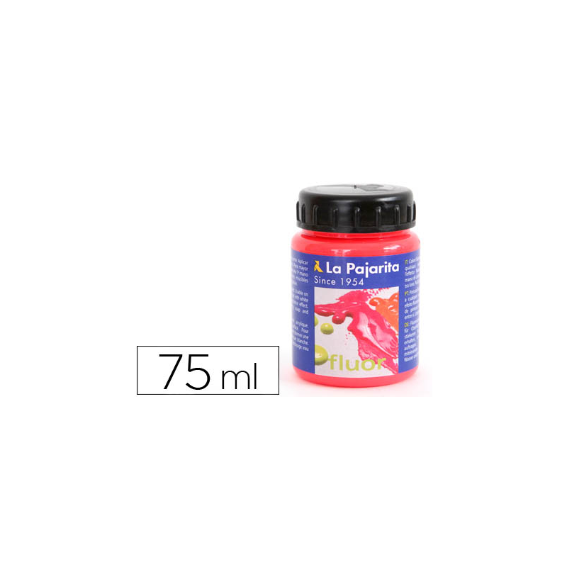 Pintura acrilica la pajarita f-03 rojo amapola fluorescente 75ml