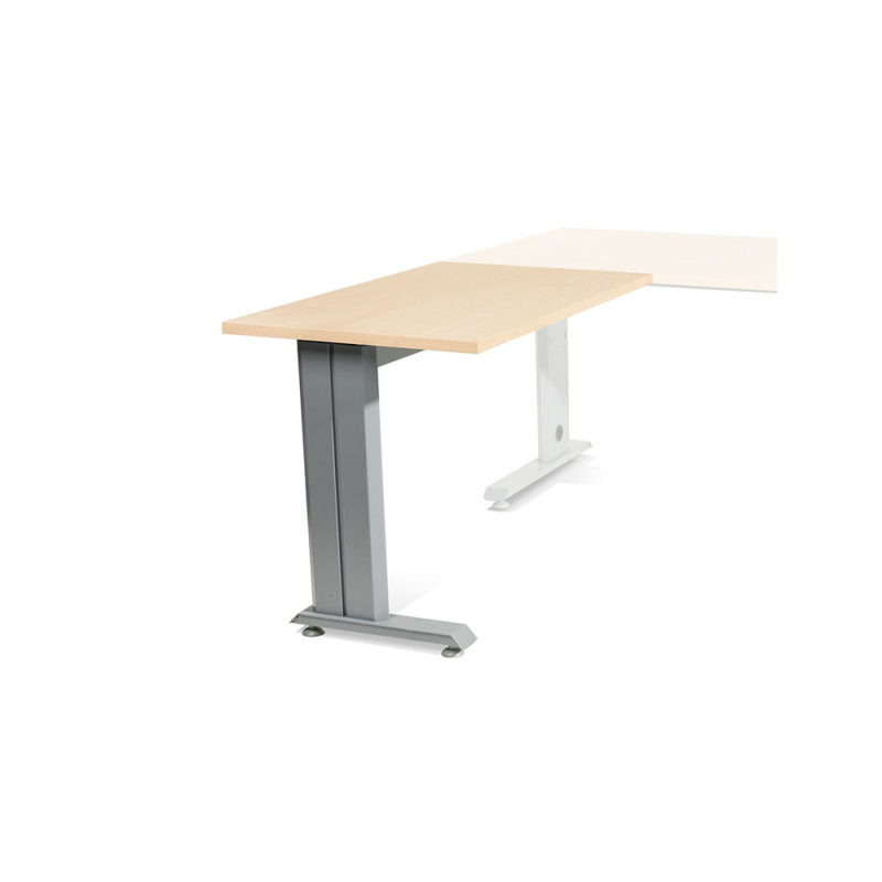 Ala para mesa rocada serie metal 60x100 cm derecha o izquierda acabado gris/haya