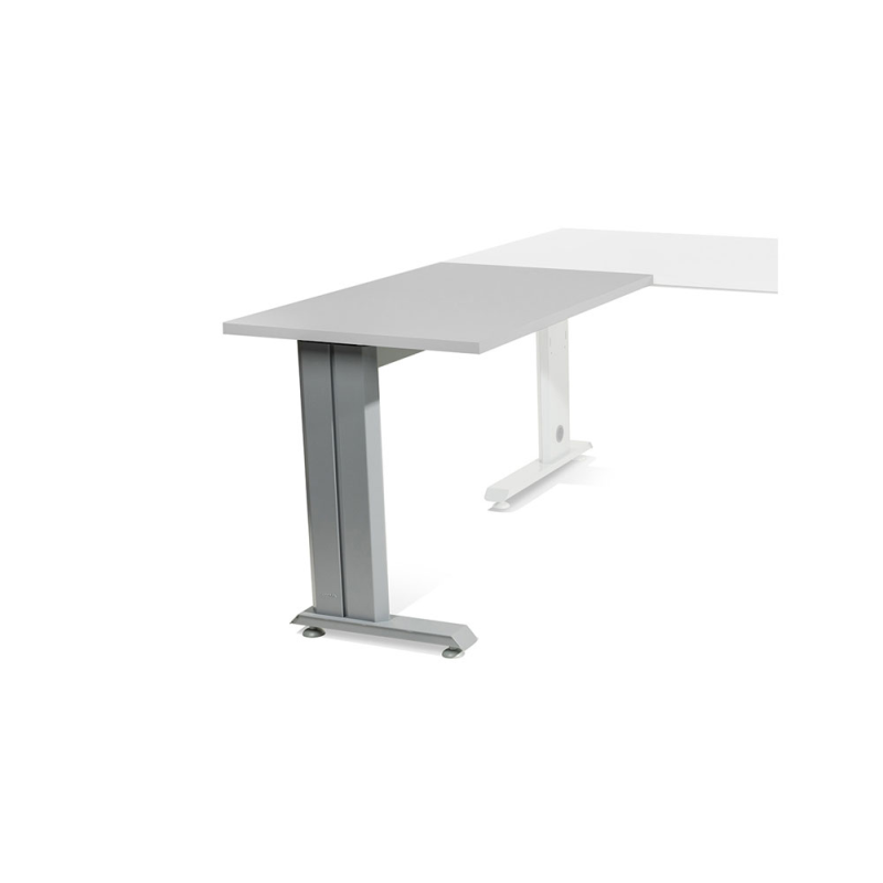 Ala para mesa rocada serie metal 60x100 cm derecha o izquierda acabado gris/gris
