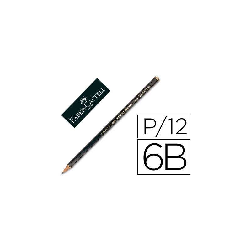 Lapices de grafito faber 9000 6b unidad