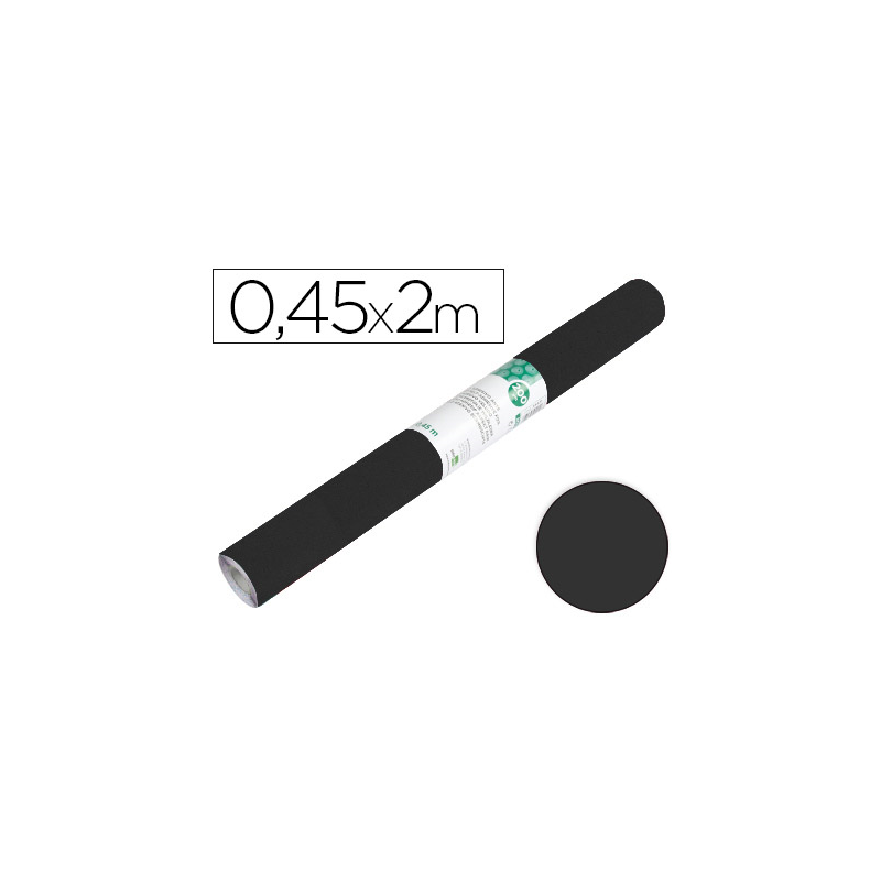 Rollo adhesivo liderpapel unicolor negro mate rollo de 0,45 x 2 mt
