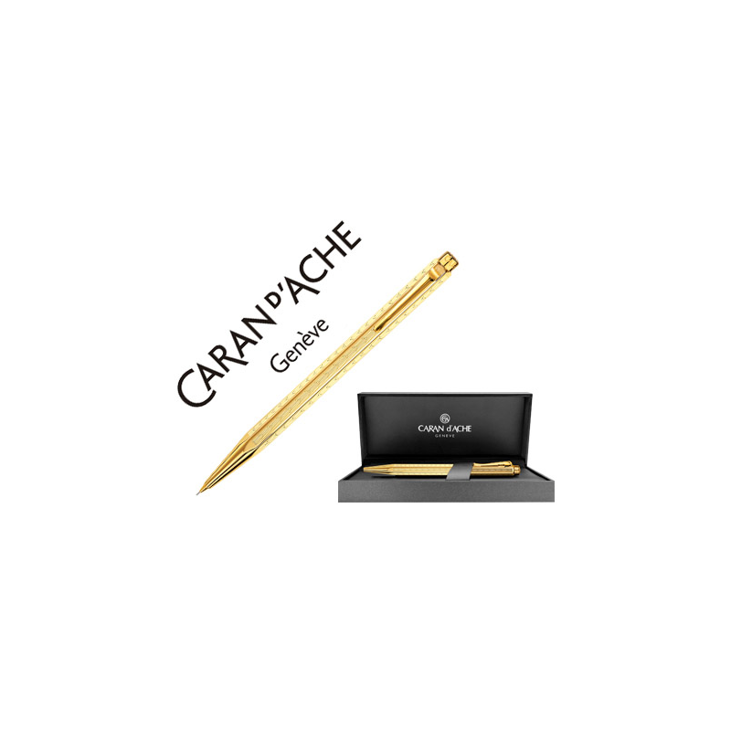Portaminas caran d'ache ecridor chevron placado dorado 0,7 mm con estuche