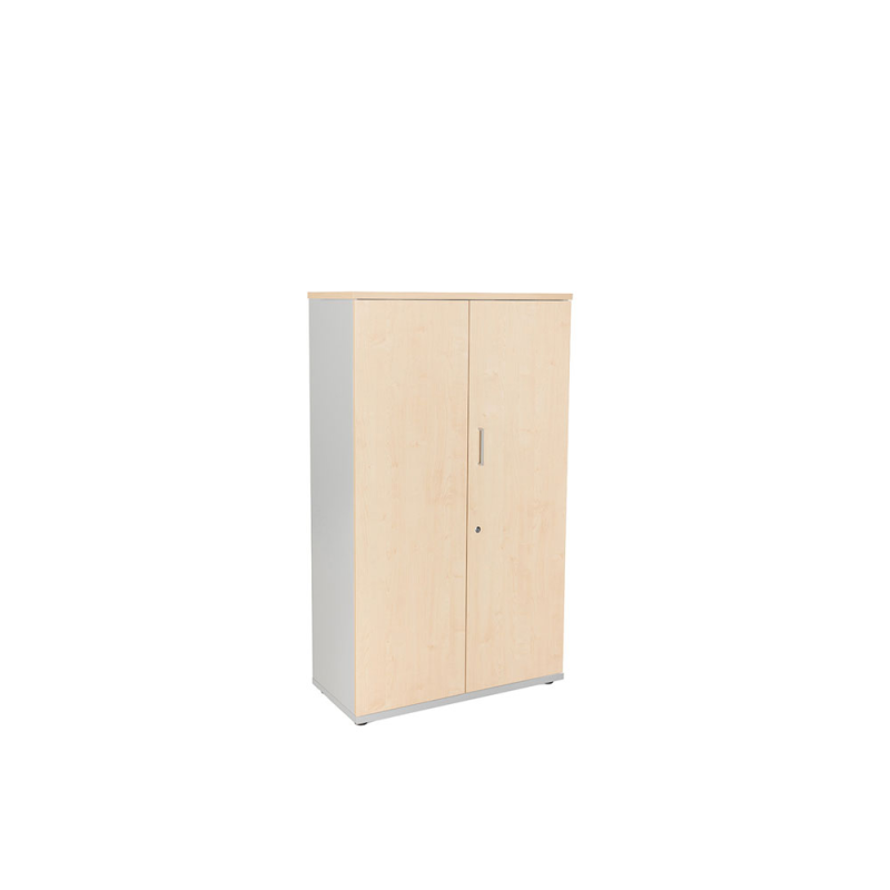 Armario rocada con tres estantes y dos puertas enteras serie store 156x90x45 cm acabado an01 gris/haya