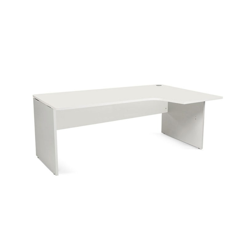 Mesa rocada serie work 180x120 cm derecha acabado an04 gris/blanco