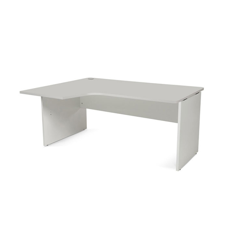 Mesa rocada serie work 160x110x76 cm izquierda acabado an02 gris/gris