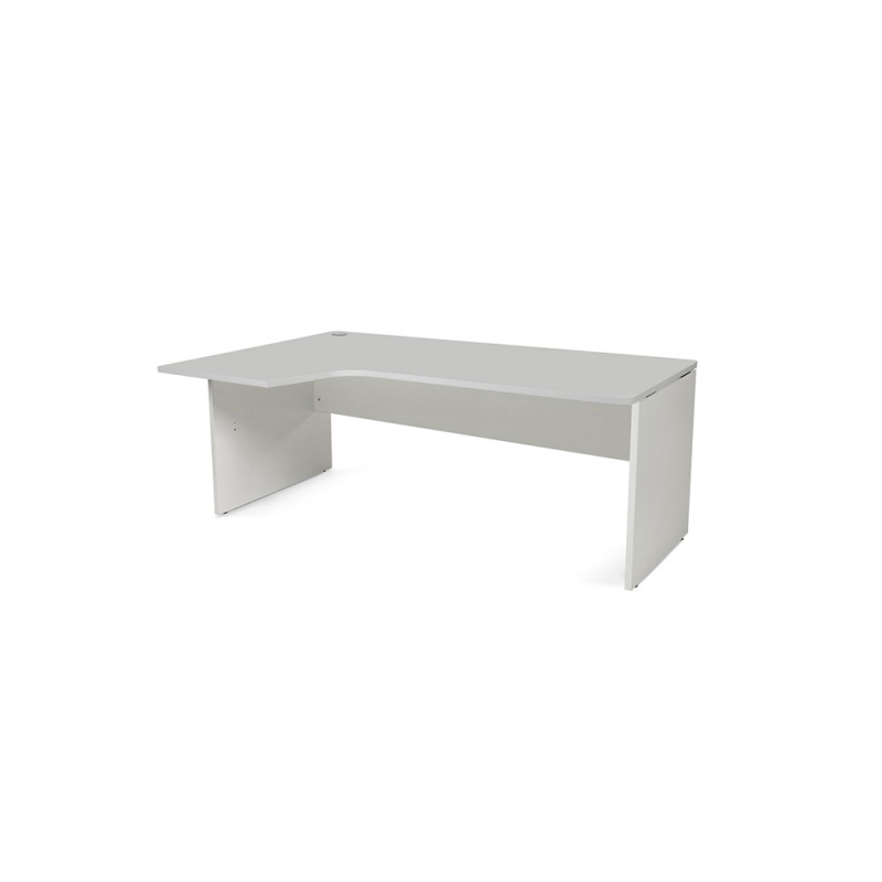 Mesa rocada serie work 180x110x76 cm izquierda acabado an02 gris/gris