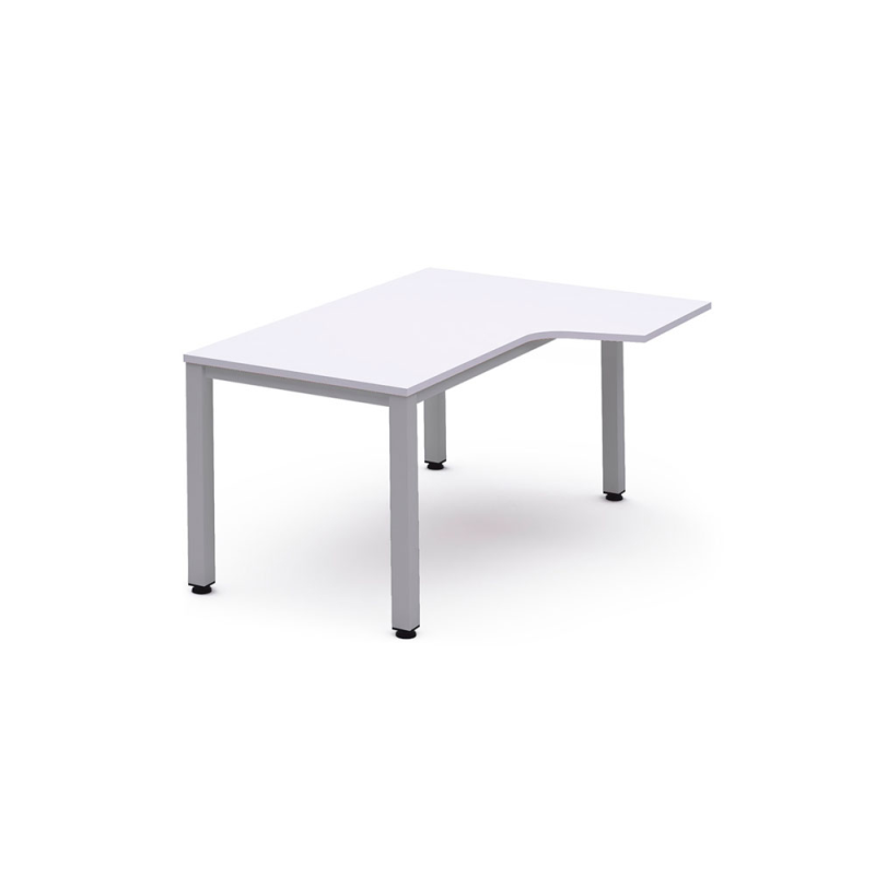 Mesa rocada serie executive 180x110 cm derecha acabado gris/blanco