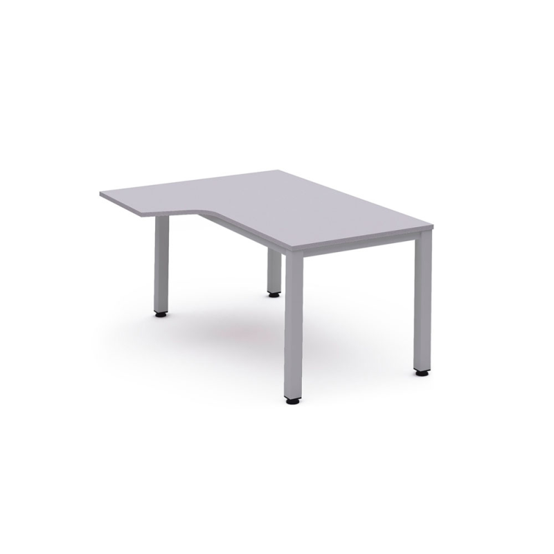 Mesa rocada serie executive 180x110 cm izquierda acabado gris/gris